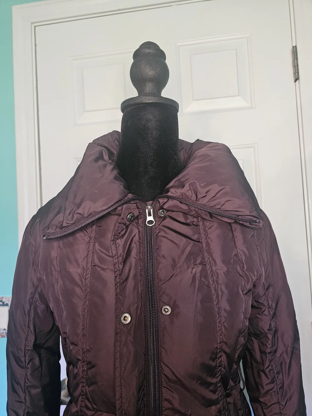 Mariani Down Coat Deep Plum Italian Sizing Women's 44 (Appx 6-8 US)